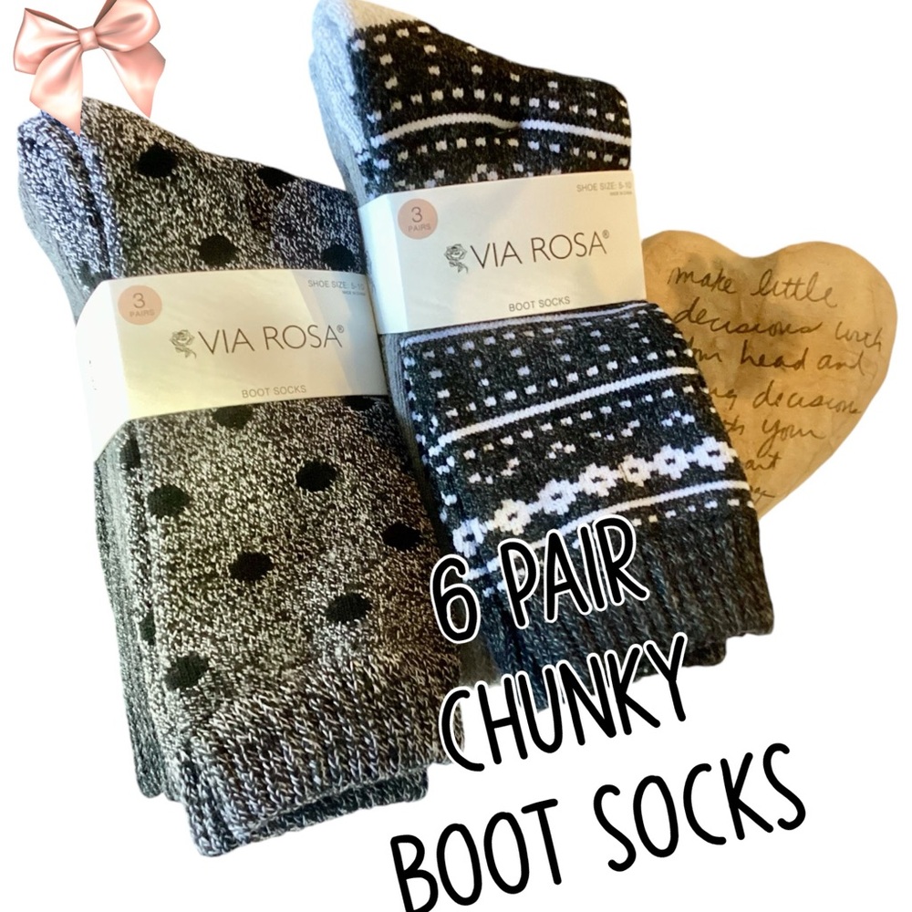 COPY - 🌸6 Pair Ladies Warm Boot Sox